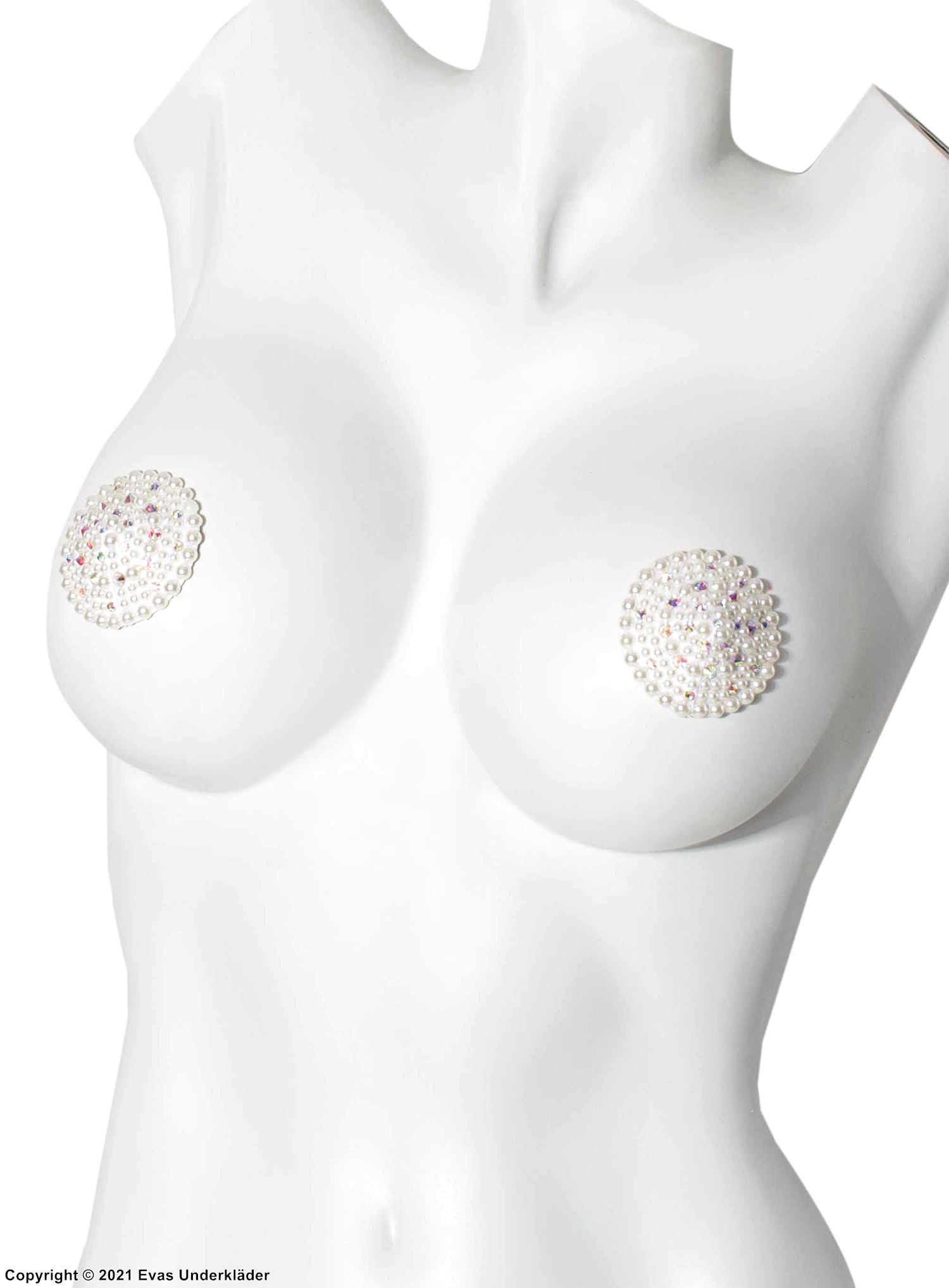 Selvklebende brystvorteskjulere, perler